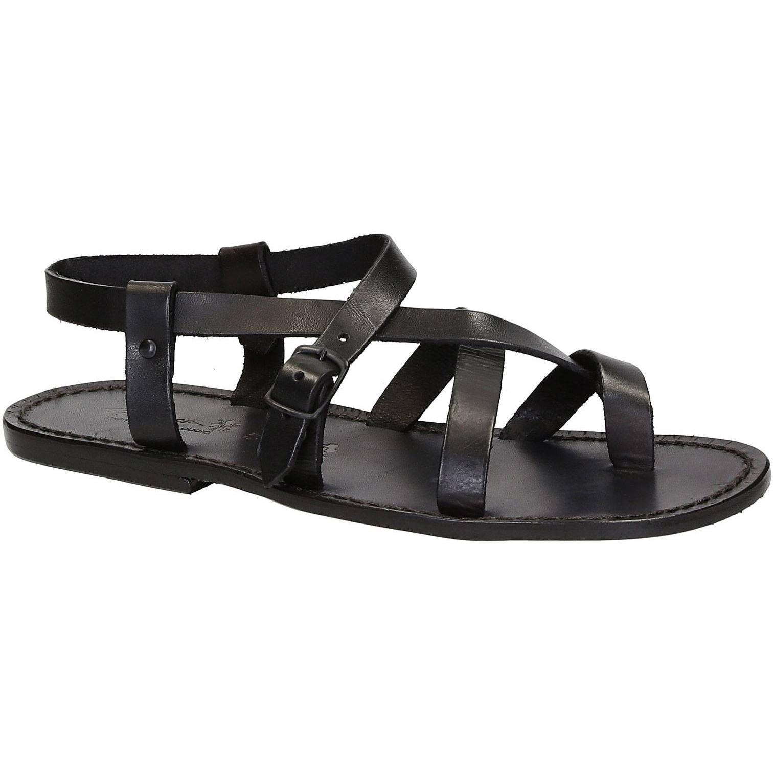 Sandale en cuir homme noire élégante et confortable, look urbain été main image 0