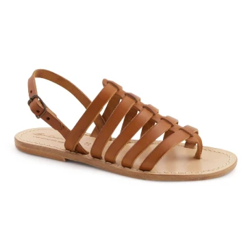 Sandals spartiates dorèpour femme en cuir Artisanales