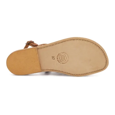 Gold flat sandals in real leather Handmade in Italy