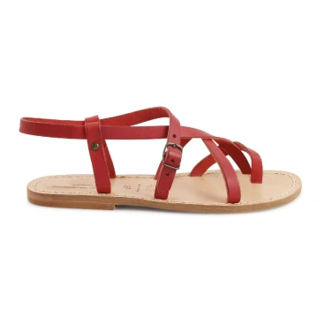 Sandales pour femme cuir rouge fait à la main en Italie