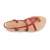 Red leather flat sandals for women handmade in Italy