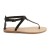 Sandalias de tiras de cuero negro artesanales para mujer