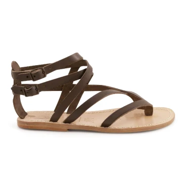 Gladiator Sandalen Frau im braunen Leder Handwerk
