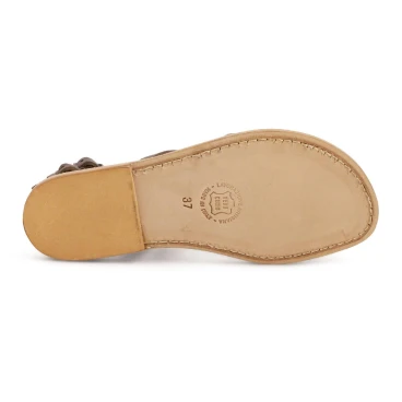 Sandales gladiateur femme en cuir marron artisanales