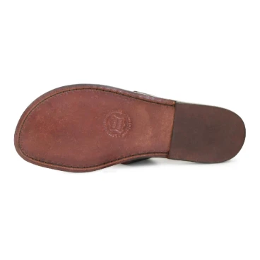 Zehentrenner leder braun damen sandalen handgefertigt