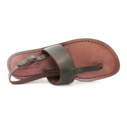 Zehentrenner leder braun damen sandalen handgefertigt