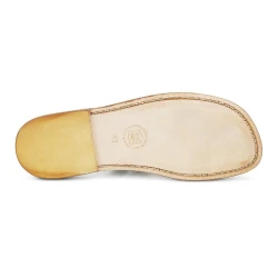 Tongs en cuir homme de couleur rouge et blanc artisanales