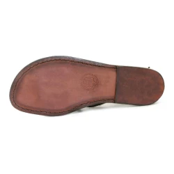 Scarpe alla schiava artigianali in pelle marrone