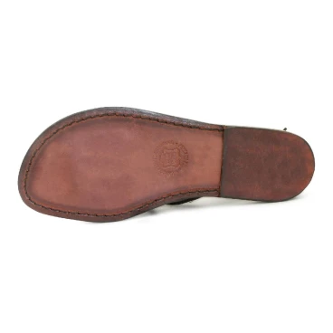 Scarpe alla schiava artigianali in pelle marrone