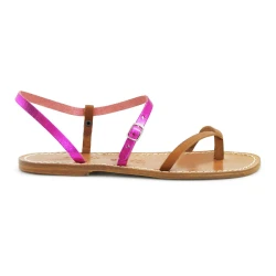Dunkelbraune flache flip flop Sandalen für Frauen