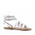 Damen-Sandalen im Gladiator-Stil aus weißem Leder mit Ledersohle in Italien von Hand gefertigt