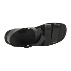 Sandalias hombre hechos a mano en Italia en cuero negro