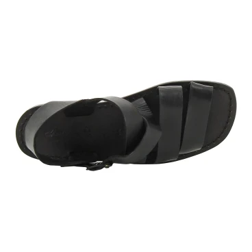 Handmade in Italy mens sandals in black leather