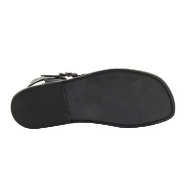Sandali in cuoio da uomo fatti a mano in pelle nero