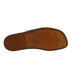 Sandalias de cuero marron oscuro hecho a mano en Italia