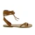 Handmade flat strappy sandals in tan calf leather