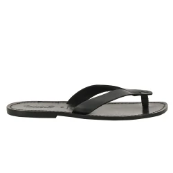 Handgefertigte schwarze flip flops Herren-Sandalen mit Leder-Reimen