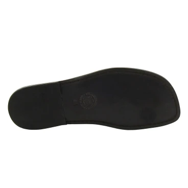 Handmade black leather thong sandals for men Made in Italy