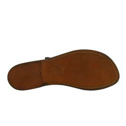 Handgefertigte italienische Sandalen damen aus dunkelbraunem Leder