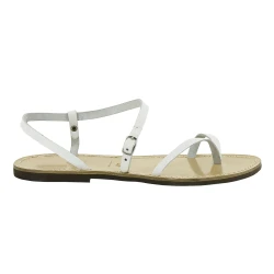 Handgefertigte weiße riemchensandalen für Damen