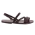 Women's flat violet leather sandals handmade