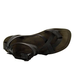 Sandale style gladiateur homme en cuir noir artisanales