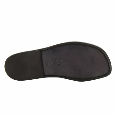 Lederslipper für Herren aus Schwarzen Leder in Italien von Handgefertigt