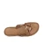 Manmade vintage cuir leather strips womens slides with leather sole