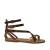 Sandalias de cuero bronce plana del gladiador
