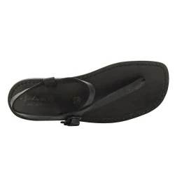 Tongs en cuir noir pour homme artisanales