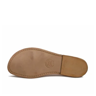 Handmade bronze leather flat gladiator thong sandals