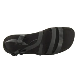 Handmade in Italy men's black leather Franciscan sandals