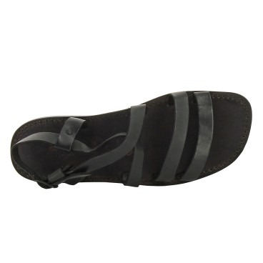 Sandalias Franciscanas de cuero negro hechos a mano