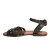 Dunkelbraune Damen-Sandalen in Italien von Handgefertigt aus echtem Leder