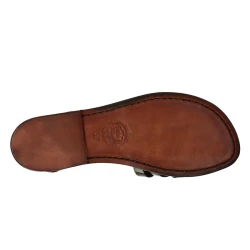 Sandales femme en cuir italienne marron foncé