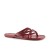 Hand made red leather womens strips slides thongs with leather sole