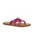 Zapatillas de damas tanga de cuero laminado fucsia