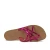 Ladies thong slippers in fuchsia laminated leather