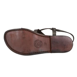 Sandales cuir femme marron artisanale travaillé à la main en Italie