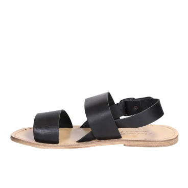 Handgefertigte Franziskaner-Sandalen für Männer aus schwarzen Leder