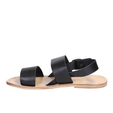 Sandalias Franciscanas de cuero negro para hombres