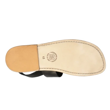 Handgefertigte Franziskaner-Sandalen für Männer aus schwarzen Leder