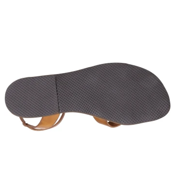 Lederfarbig Damen-Sandalen in Italien von Handgefertigt aus echtem Leder