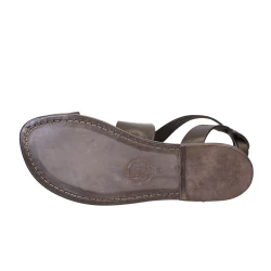 Sandali donna fatti a mano in pelle color fango