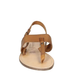 Braunem leder Damen-Flip-Flops sandalen