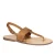 Tongs femme en cuir marron avec semelle en cuir naturel