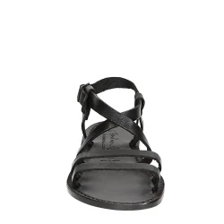 Women's black leather sandals handmade in Italy