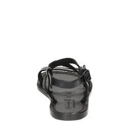 Women's black leather sandals handmade in Italy