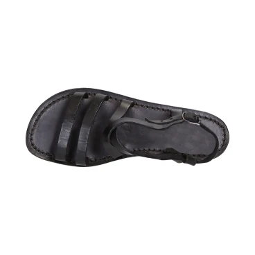 Sandali donna in cuoio nero artigianali