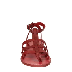Women's red gladiator sandals Handmade in Italy